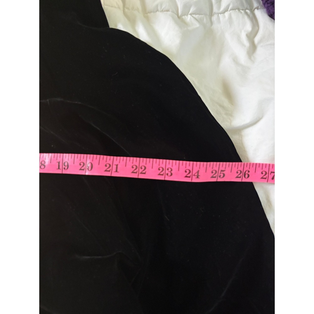 Lori Ann Petite Montreal Black Velvet Mini Dress Rhinestone Strappy Vintage 12P - Picture 8 of 9